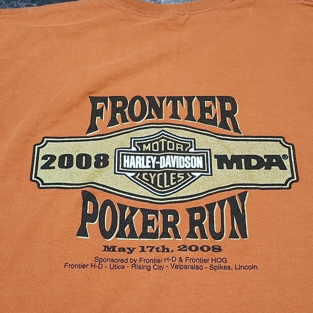 FRONTIER HARLEY DAVIDSON 2008 MDA POCKER RUN CREW-NECK TEE-SHIRT